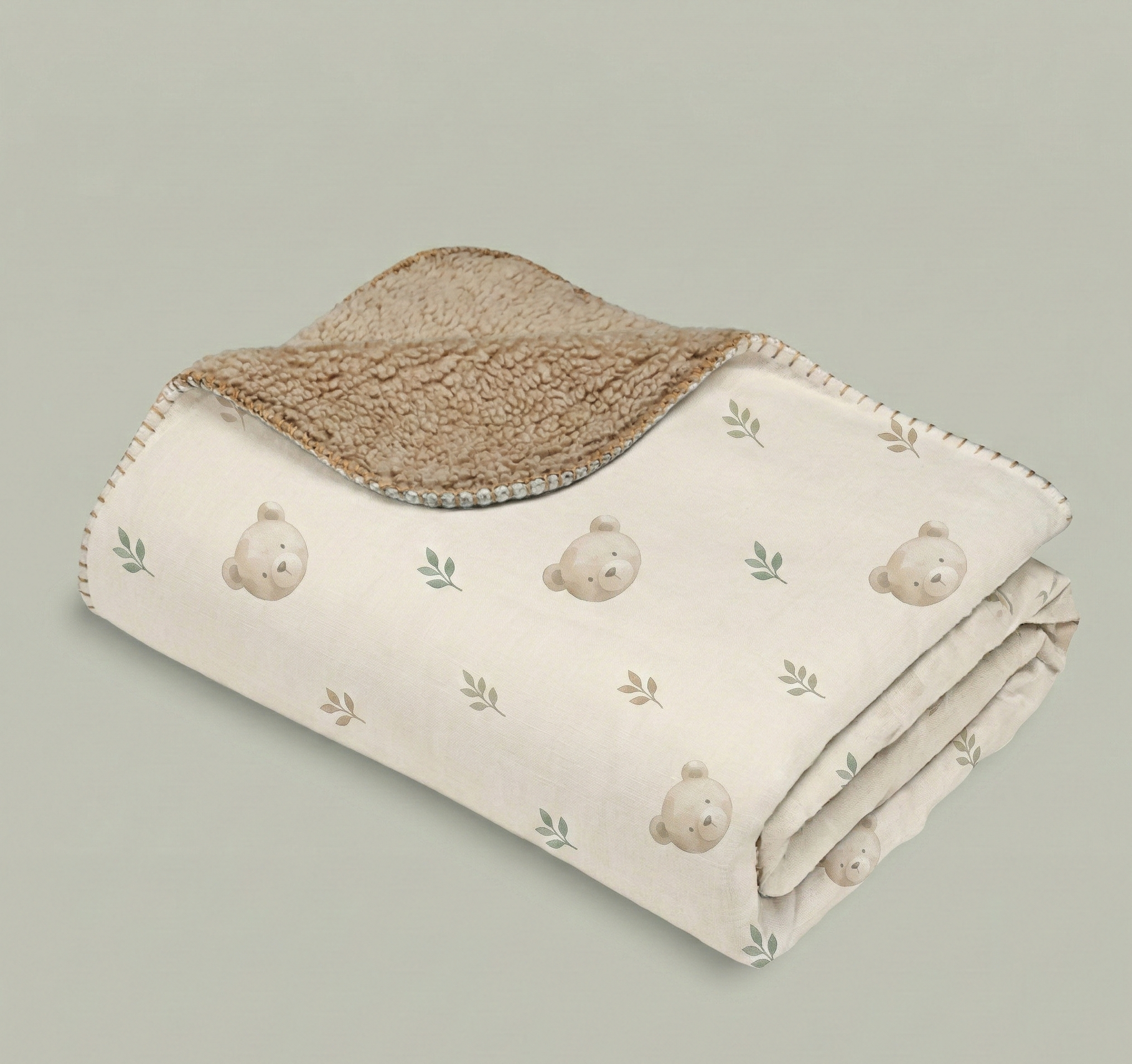 Serene Beige Cozy Sherpa Blanket