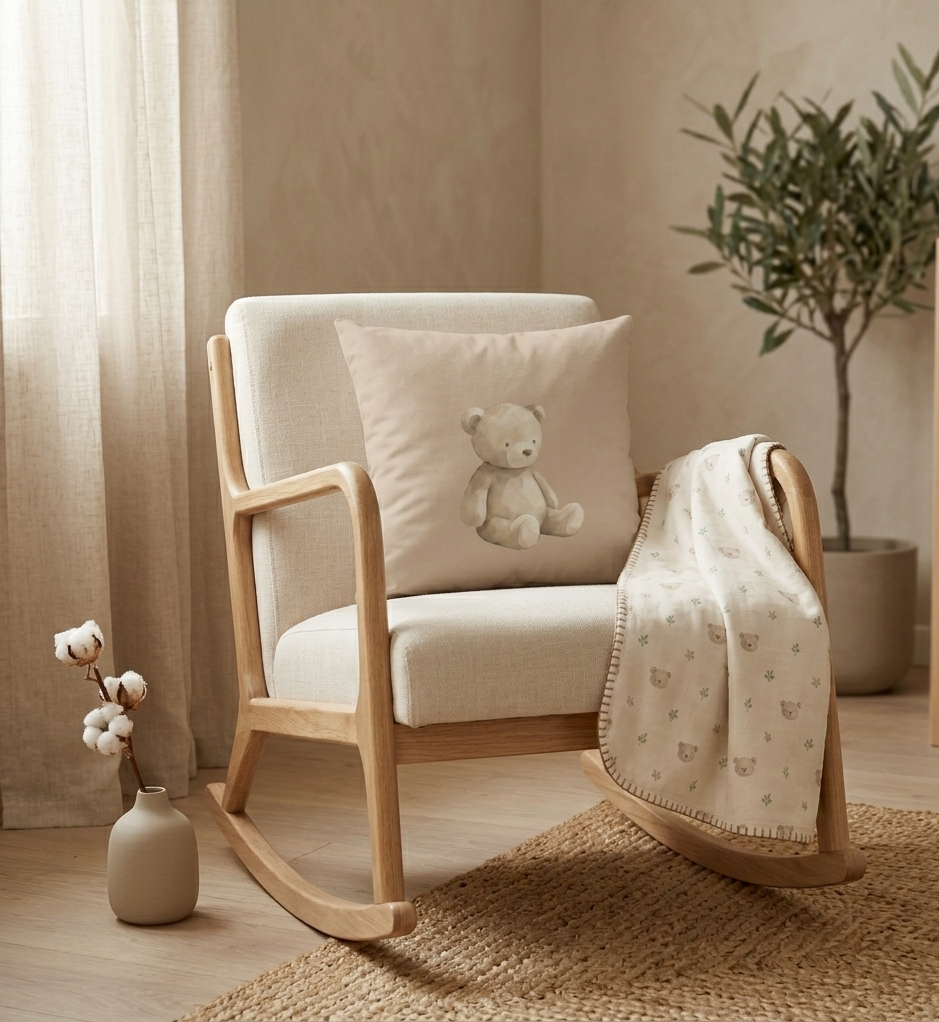 The Calm Bear Faux Suede Pillow Cover