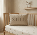 Serene Typographic Nursery Pillow
